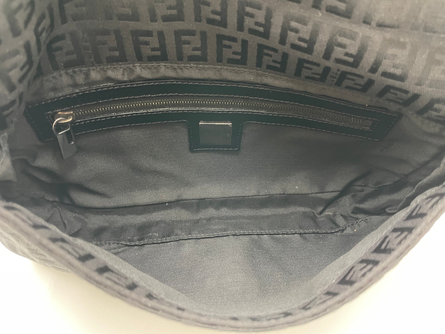 Fendi Zucchino Black Baguette