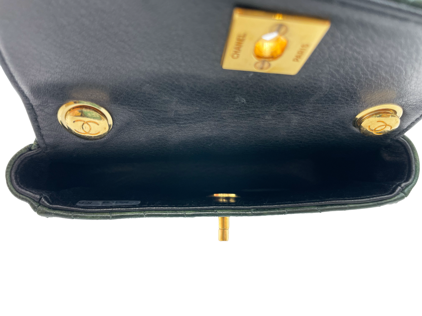 Chanel Vintage Extra Mini Forest Green Flap Bag