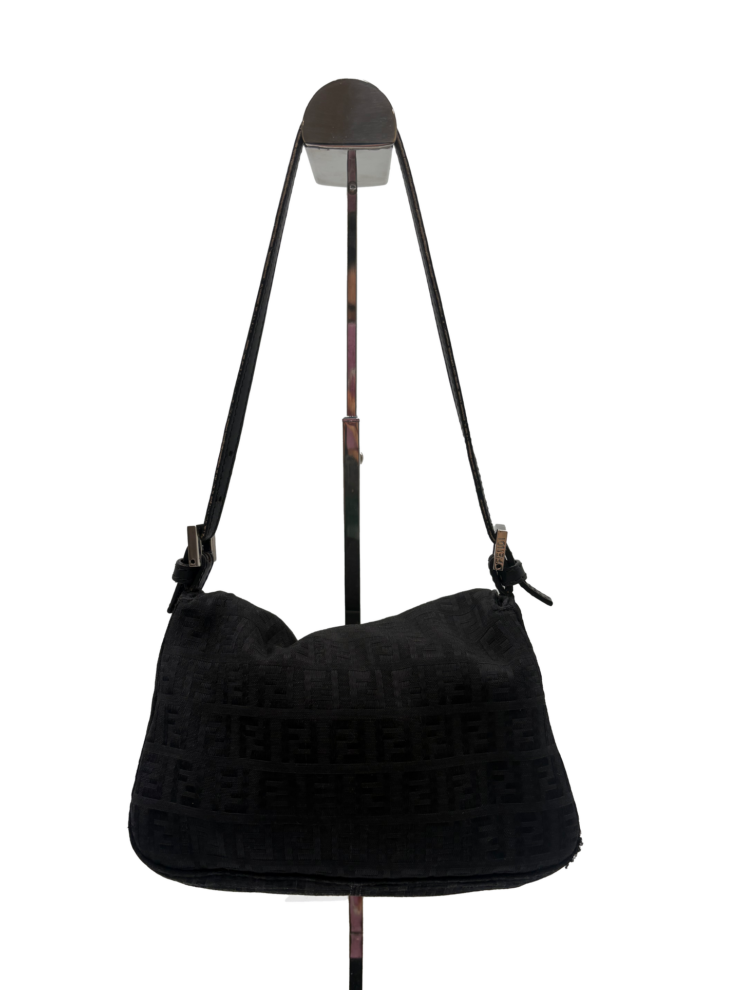 Fendi Black Zucchino Mini Mama Baguette