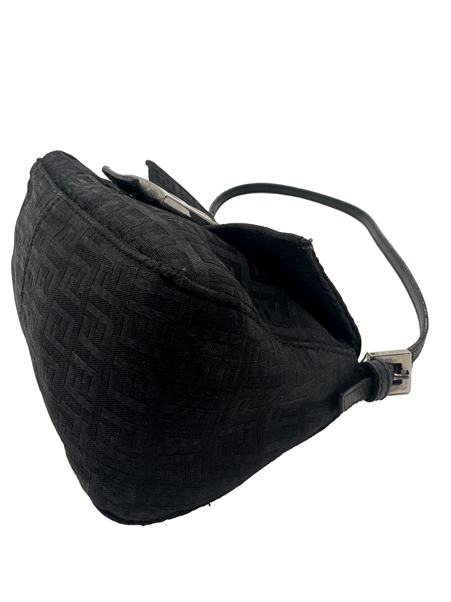 Fendi Black Zucchino Mini Mama Baguette
