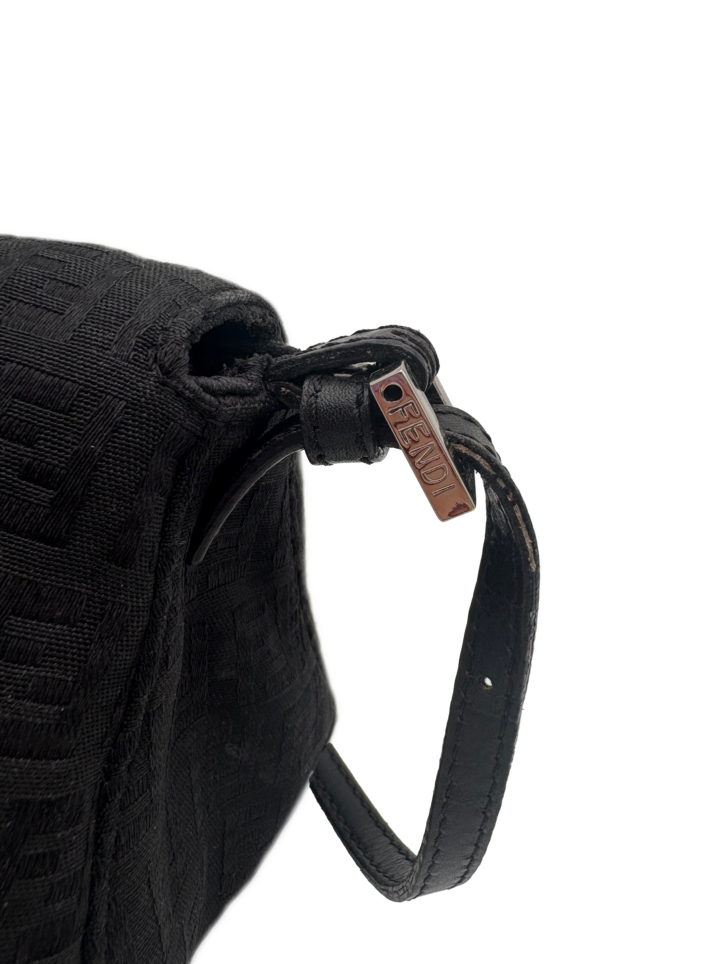Fendi Black Zucchino Mini Mama Baguette
