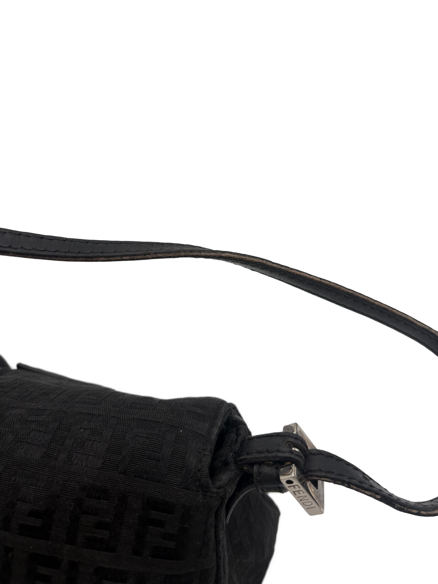 Fendi Black Zucchino Mini Mama Baguette