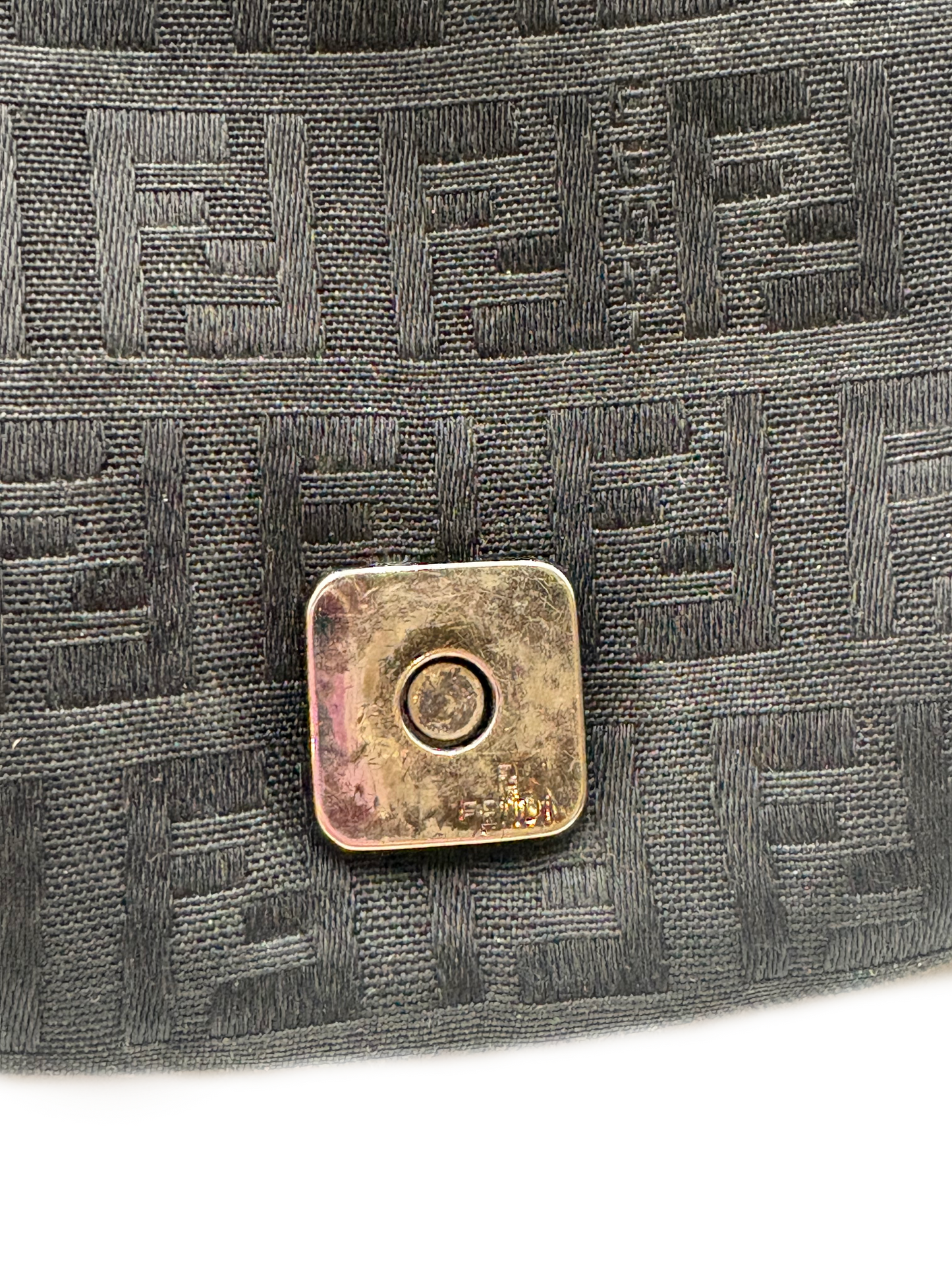 Fendi Black Zucchino Mini Mama Baguette