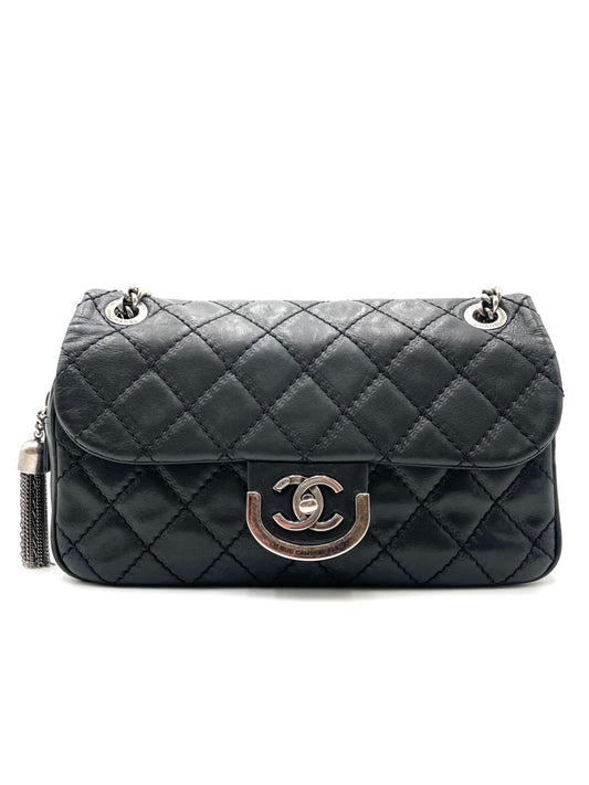 Chanel Black Medium Calfskin Paris-Edinburgh Coco Sporran Flap