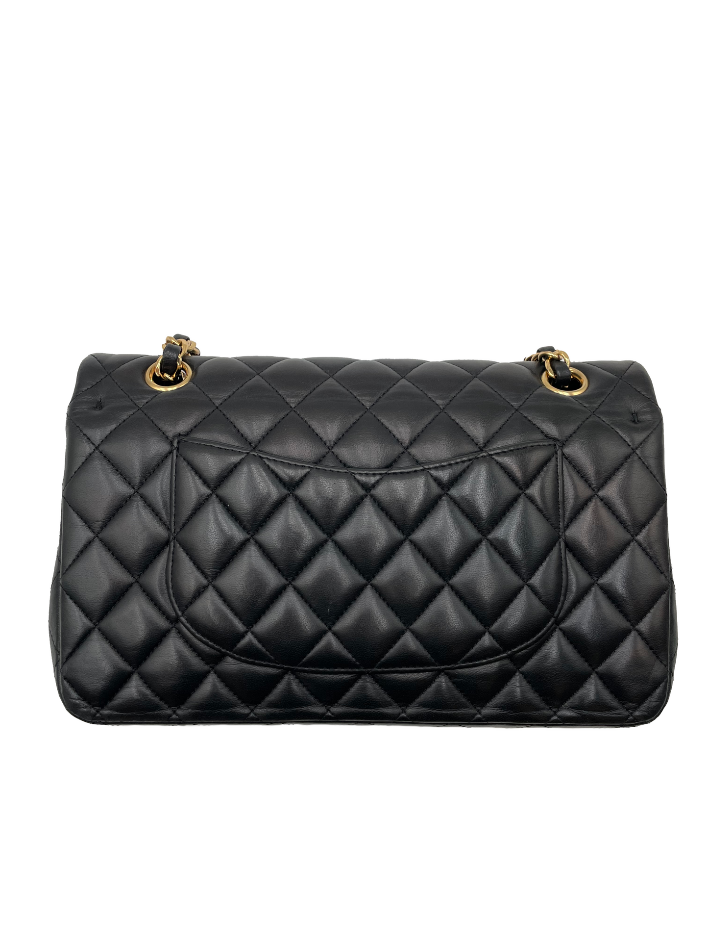 Chanel Black Lambskin Double Flap Shoulder Bag