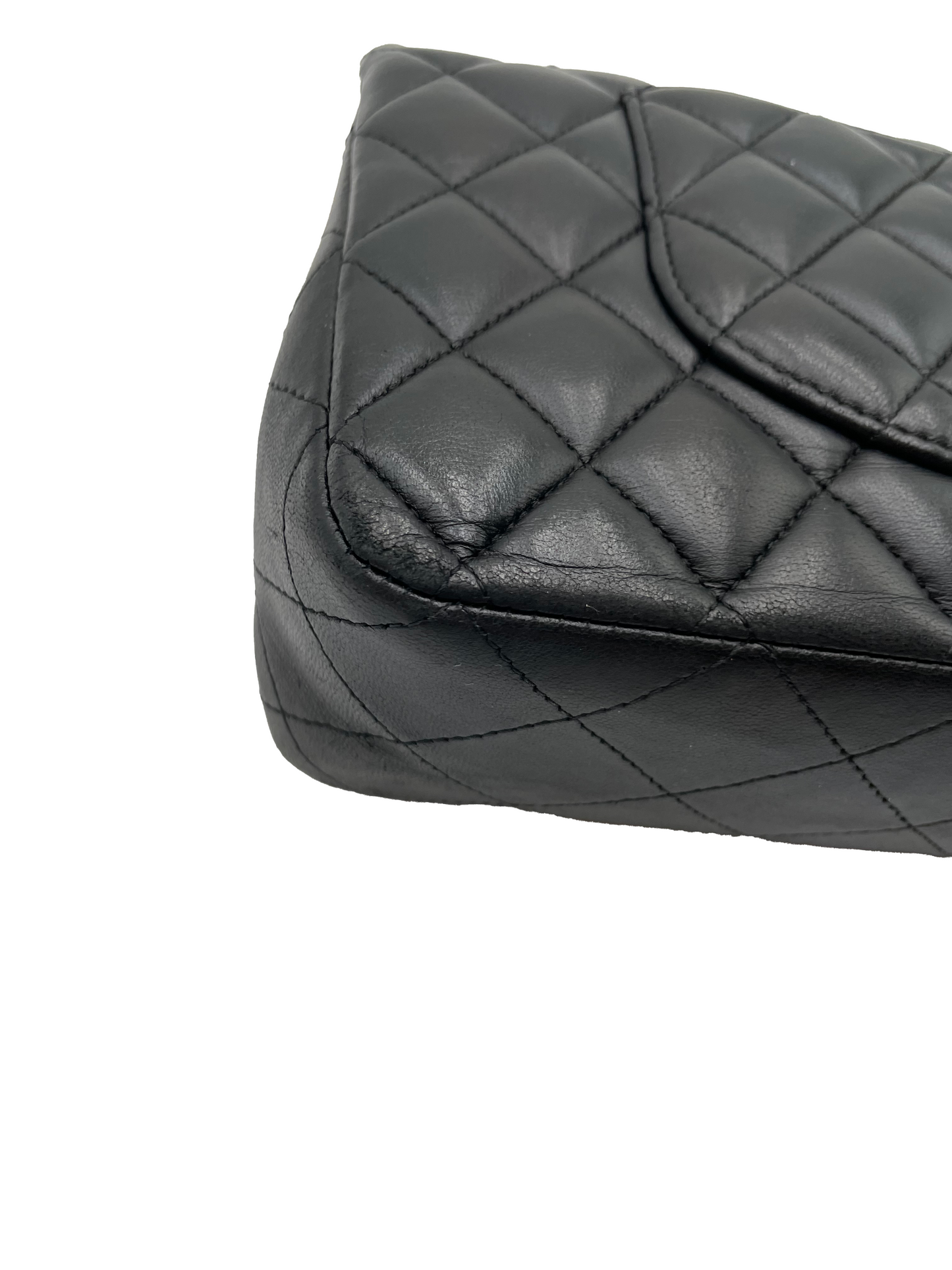 Chanel Black Lambskin Double Flap Shoulder Bag