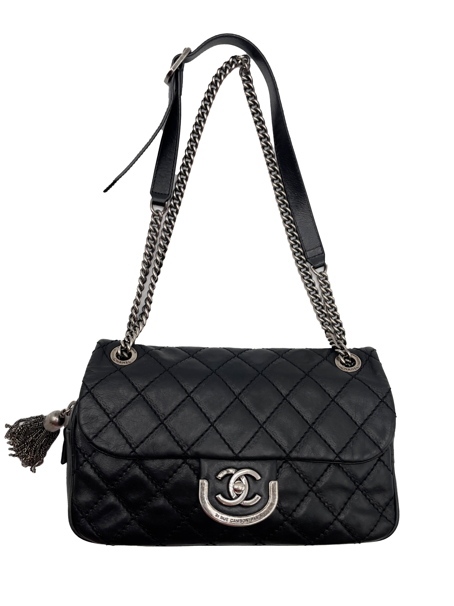 Chanel Black Medium Calfskin Paris-Edinburgh Coco Sporran Flap