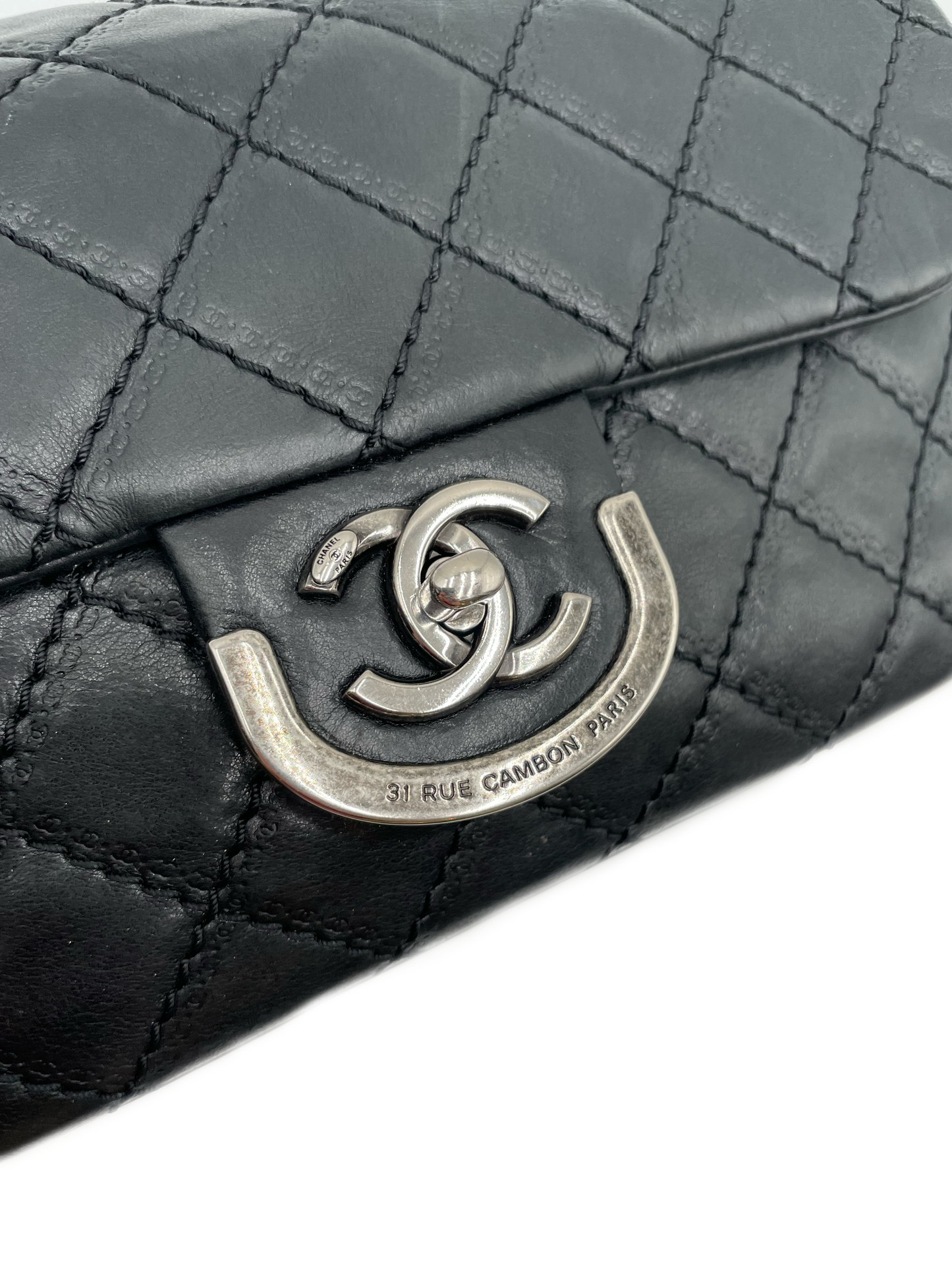 Chanel Black Medium Calfskin Paris-Edinburgh Coco Sporran Flap